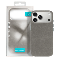 Silicone Leather Design Case for Apple iPhone 17 Pro Gray